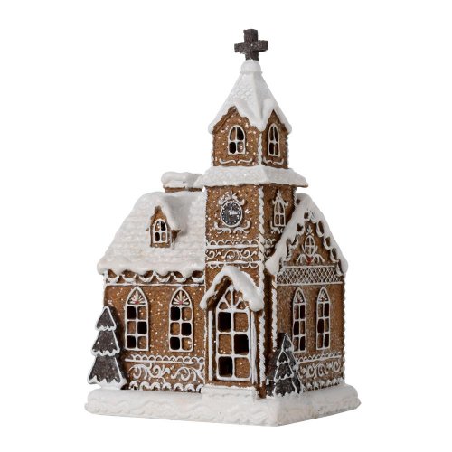 Kostol perník polyres 14x12x23,5cm - Vianočné dekorácie