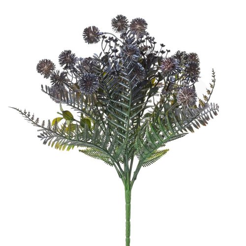 Zeleň drob. kvety, echinops zeleno-modrý metal 38cm