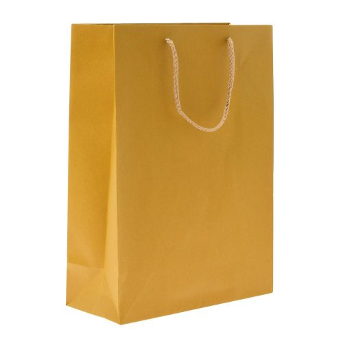 Taška papier kraft žltá 27x37+12