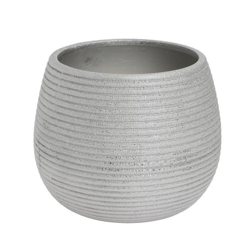 Obal keramika 19x19x15cm strieborný