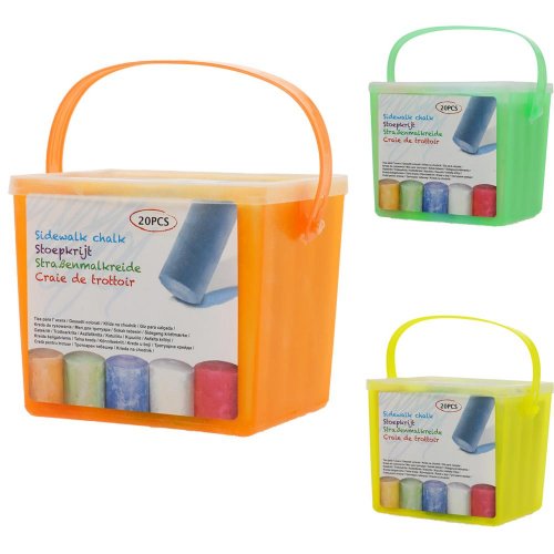 Kriedy farebné 20ks v hranatom vedierku