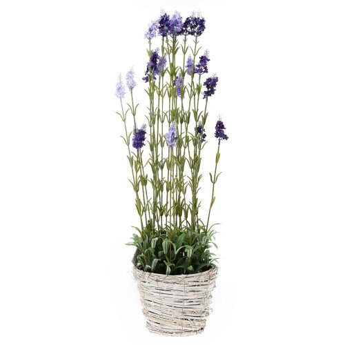 Levandula v ratan, kvetináči(22*16cm) x23 78cm - Umelé kvety