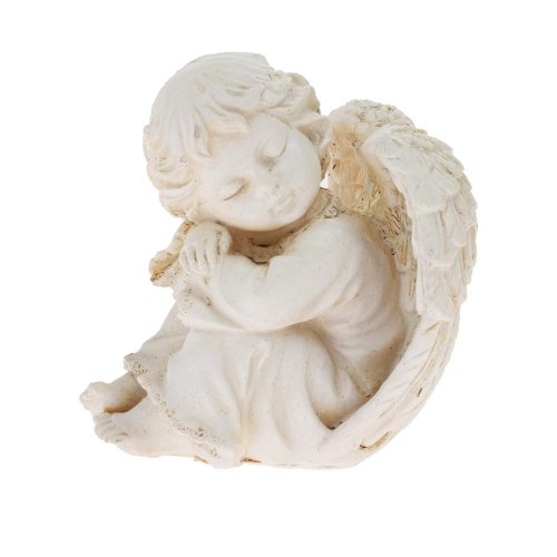 Anjel smútočný poly na podstavci biely 10*9.5*11.5cm - Veľkonočné ozdoby