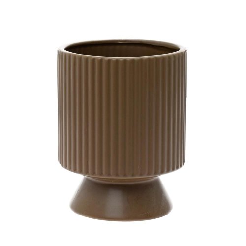 Obal na podstavci keramika sv.hnedá 14.5*14.5*18cm