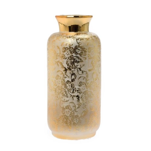 Váza na suché aranž.keram. zlatá 11x11x25cm