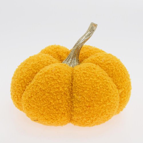 Tekvica žltá textil 15*15*11cm