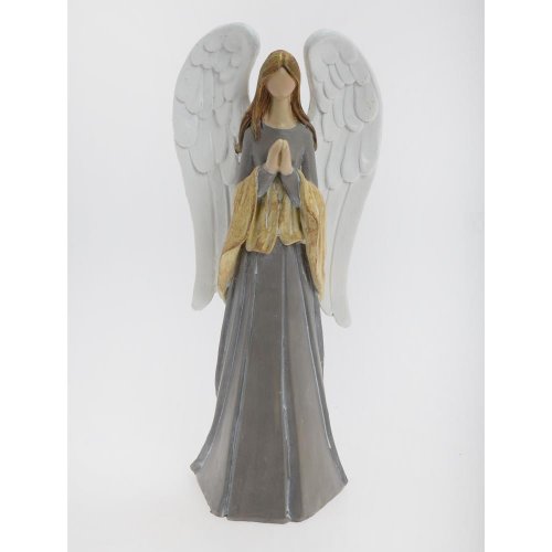 Anjel modliaci siv/bie/béž poly 12*8,5*28cm