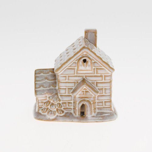 Domček bie/hne led porcel. 8*6*8cm - Vianočné dekorácie