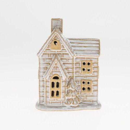 Domček bie/hne led porcel 9,3*6*12,4cm