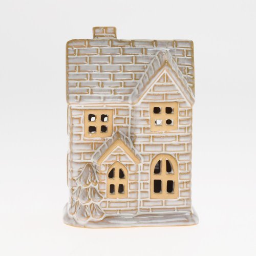 Domček bie/hne led porcel 9,8*6,4*13,8cm