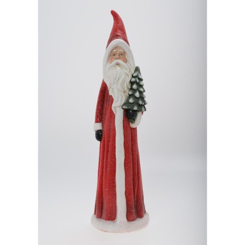 Mikuláš so stromčekom čer/bie/zel mgo 17*17*60cm - Vianočné dekorácie