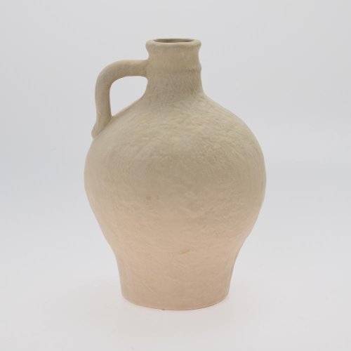 Váza biela s uchom porcel. 16,7*18,9*26,5cm