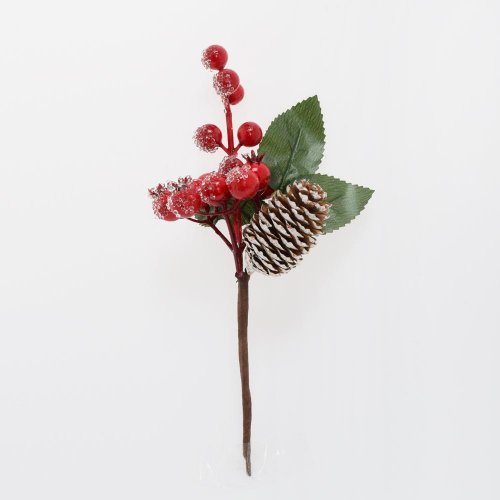 Zápich čer. bobule, šiška, ľad, zeleň 20cm