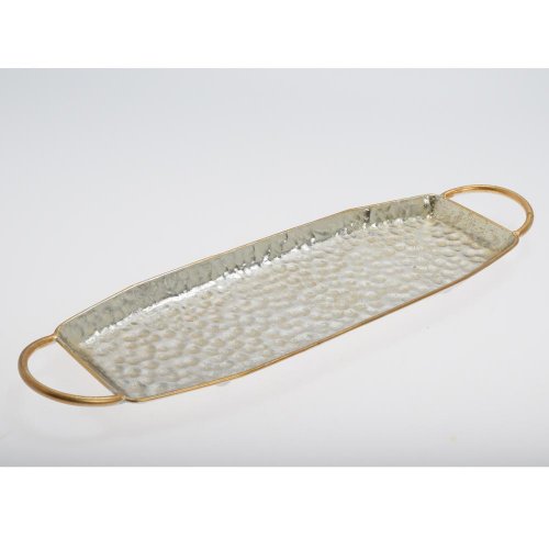 456fl/s tácka hranatá strieb. kov s 55*16,5*3,5cm - Vianočné dekorácie