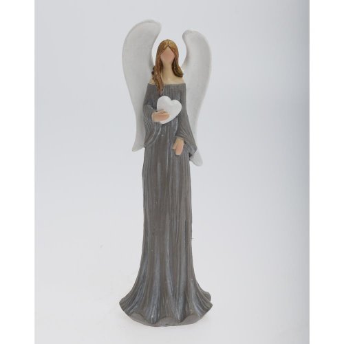 Anjel so srdcom bie/siv poly 5,5*5*17,5cm