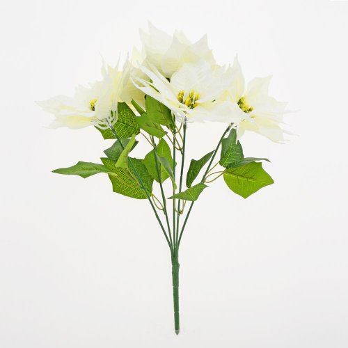 Kytica vianočná ruža biela, zeleň 45 cm
