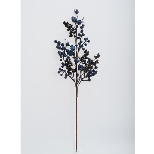 Konár šípky,bobule modré 65cm - Umelé kvety
