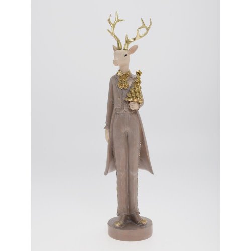 Jeleň béžový poly 8,1*8,4*32cm