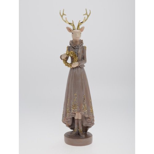 Jeleň béžový poly 8,9*7,9*31,5cm