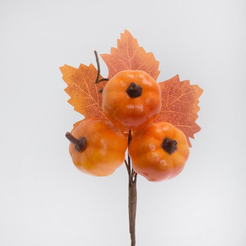 Zápich tekvice, lístie or/čer 17cm - Jesenné dekorácie