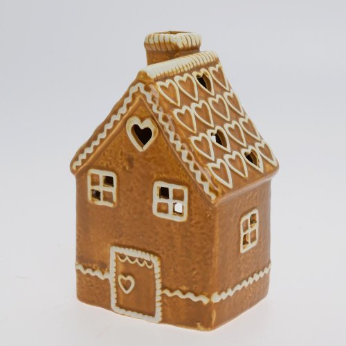 Perníkový domček na sviečku porcel 10,8*8,3*16,8cm