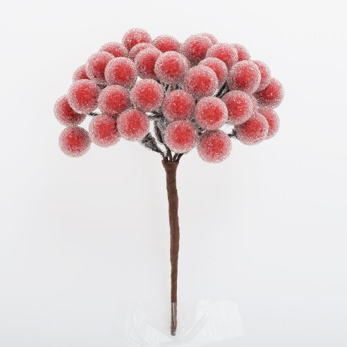 Zápich guličky červené mrazené 14cm - Umelé kvety