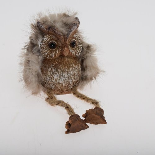 Sova sediaca siv/hne poly 5*4,5*7/12cm