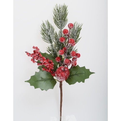 Zápich čečina, jablko, čer. bobule zasnežené 28cm
