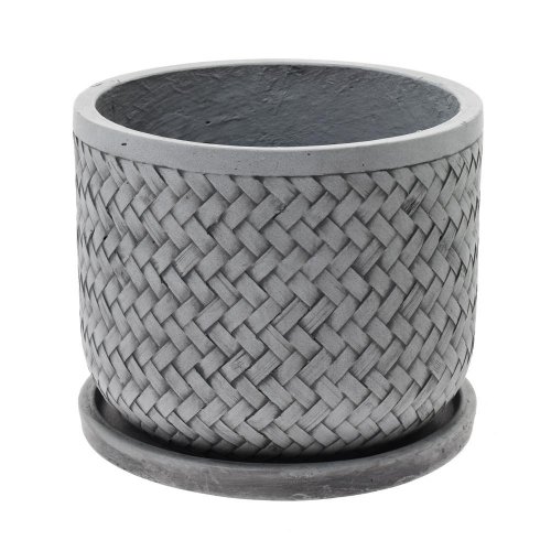 J10 kvetináč + miska lucy šedá  37xh30,3cm l