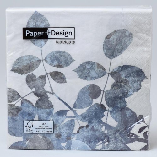 200723 servítky silver leaves 33x33cm