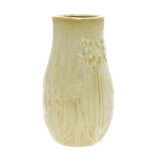 Váza krémová, vzork kvety keramika 17*17*30cm
