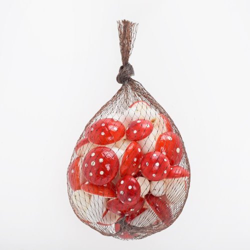 Muchotrávky v sietke polyst. s/30 3/4cm - Jesenné dekorácie