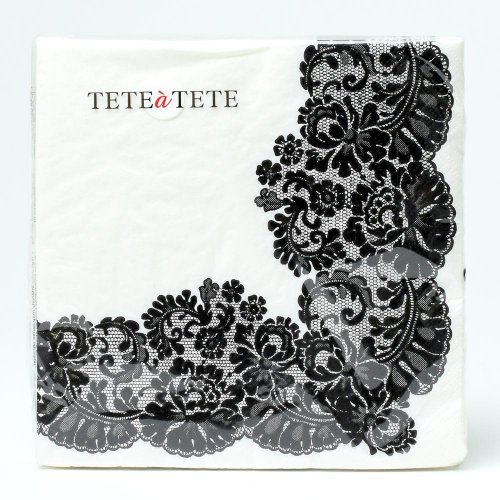 Tl702618 servítky lacy frame black