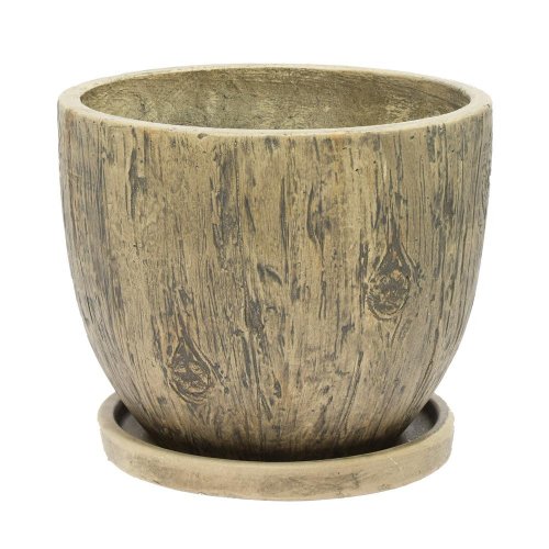 J88 kvetináč + miska okrúhly lincy hnedá 44h36cm xl