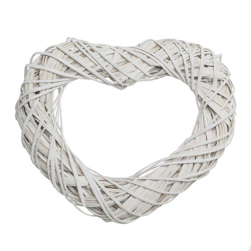 Prút. veniec srdce biely 45x45x9cm