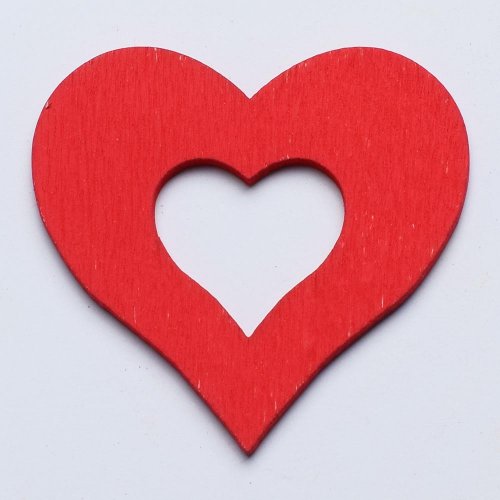 Výrez srdce drev.červené s/20 5cm super cena