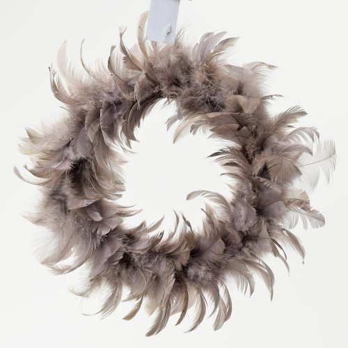 Veniec pierka 25cm sivý