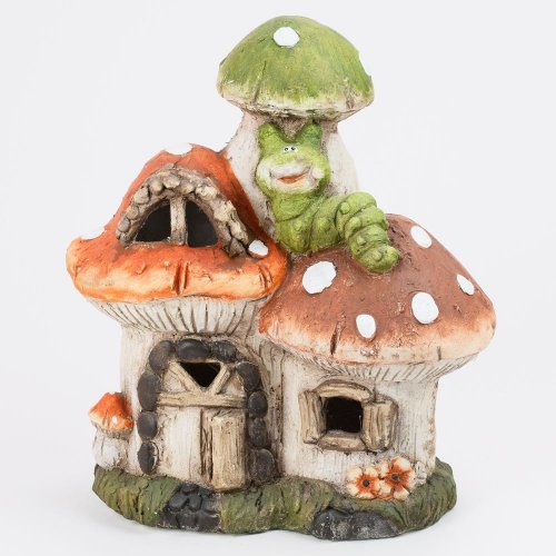 Solar domček huby 31x17,5x36cm polyres