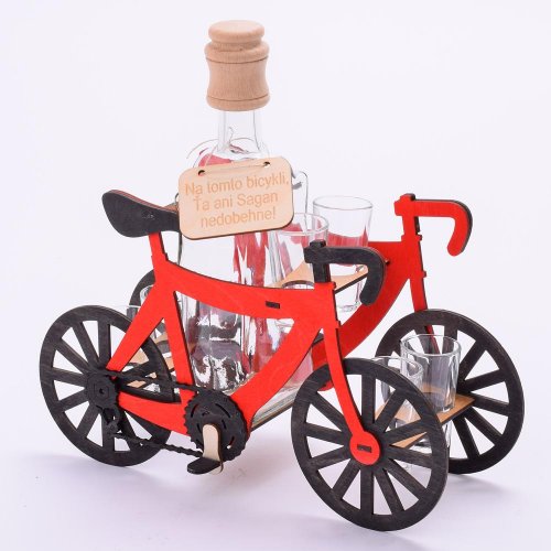 706 bicykel/poháre drevo+sklo 33x30x11cm - Vianočné dekorácie