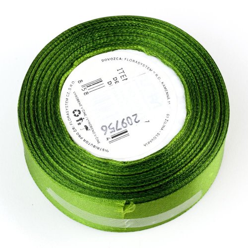 Saten stuha 25mm/15m farba 108 tm..zelená