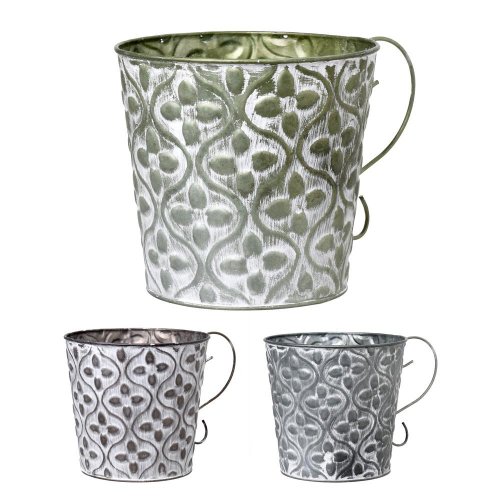 Obal s uchom kov mix 3f zelený ornament v:16,5x18cm