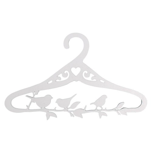 Vešiak vtáky drevo 30x0,5x18cm biely