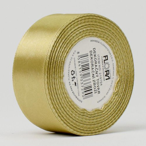 Stuha satén zlatá 25mm 15m
