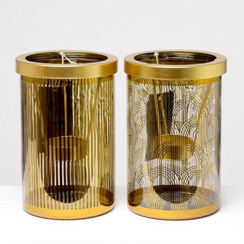 Svietnik kov na čaj sviečku 15cm 2ass