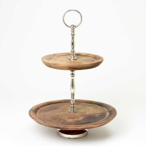 Stojan na tortu 40cm drevo prírodný - Vianočné dekorácie a ozdoby