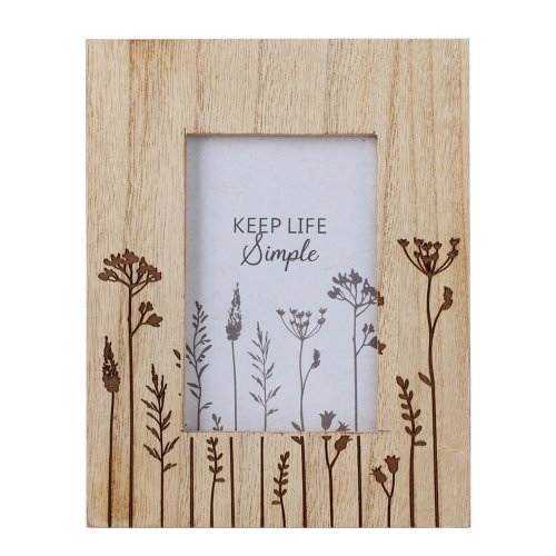 Rámik kvetinový motív nat drevo 18*23*1cm