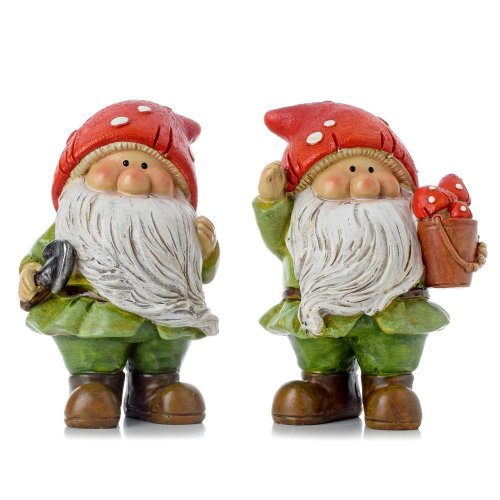 Trpaslíci zel. šaty,čer-bie čiapka poly mix/2 9*7*13