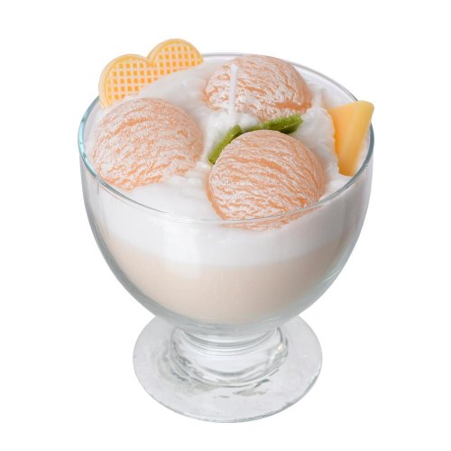 Sviečka dezert pohár bežový capucino 13x11cm