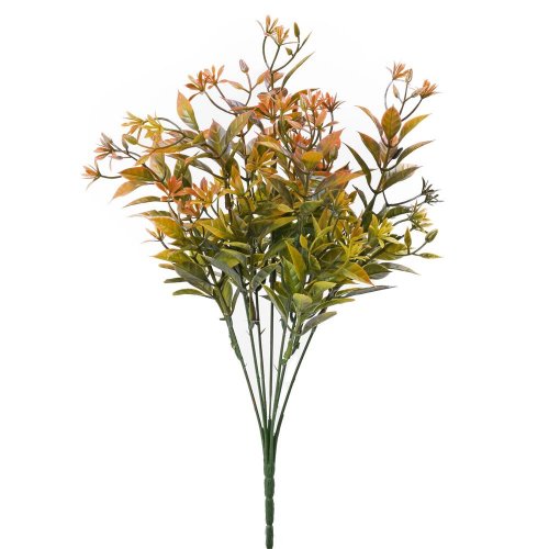 Zeleň drob. lístky, kvietky zeleno-ružový metal 37cm