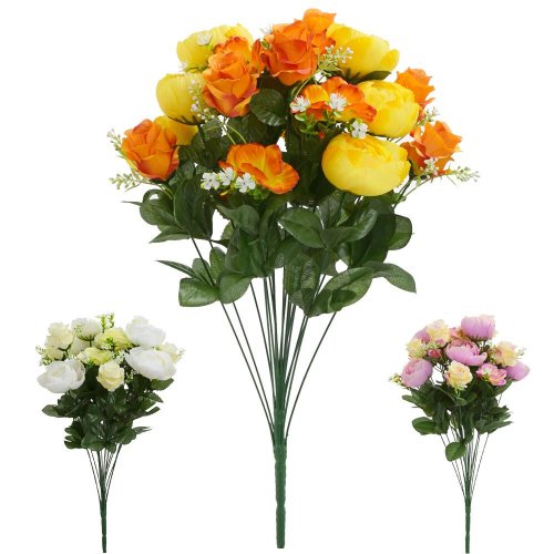Kytica ruža anemone pivonia x18 mif 3f 60cm yel/ora,cr/gr,lilac